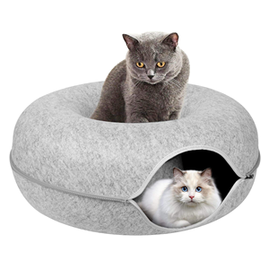 Tunnel <span class=keywords><strong>de</strong></span> jeu pour <span class=keywords><strong>chat</strong></span> d'intérieur, détachable, rond, en feutre et intérieur lavable, pour petits animaux - Product Image 1