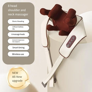 Masseur d'épaule électrique chauffant Shiatsu 2025 à trois têtes, télécommande sans fil, marque OEM, soins de santé - Product Image 3