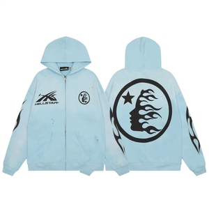 Felpa con Cappuccio alla Moda Stile Puro per Uomo, Nuova Hell Star di Alta Qualità, Casual e Ampia con Cerniera per Uomini e Donne - Product Image 3