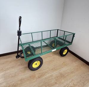 Customizable OEM Steel Mesh Garden <b>Cart</b> Heavy Duty Four-<b>Wheel</b> Folding Design for Hand <b>Carts</b> & Trolleys - Product Image 3