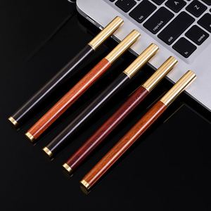 Bolígrafo de Regalo Creativo Retro Orb de Madera Maciza de Ébano y Caoba con Detalles Metálicos de Latón, Personalizable con Logotipo Impreso, Novedoso y Elegante - Product Image 1