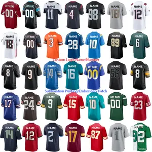 Venta al por mayor de fábrica Camisetas de fútbol americano Hombres Parche cosido personalizado Ropa de fútbol americano Bordado