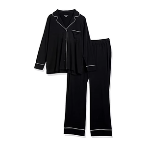 Set <span class=keywords><strong>Pigiama</strong></span> <span class=keywords><strong>Donna</strong></span> Personalizzato 2023 in 100% Cotone Traspirante, <span class=keywords><strong>Camicia</strong></span> <span class=keywords><strong>a</strong></span> Maniche Lunghe e Pantaloni Lunghi Estivi - Product Image 5