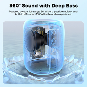Tribit StormBox Mini 360 °   Subwoofers Inalámbricos Bluetooth con Sonido Envolvente IPX7, Compatibles con Aplicaciones y Emparejamiento TWS para Fiestas al Aire Libre - Product Image 2