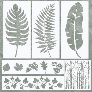 Pochoirs à grandes feuilles pour la <span class=keywords><strong>peinture</strong></span> sur bois, toile - Ensemble de pochoirs à <span class=keywords><strong>peinture</strong></span> réutilisables - Pochoirs à feuilles pour murs, meubles et enseignes - Scr - Product Image 2