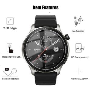 Protector de Pantalla Antirrayas para Reloj Inteligente <span class=keywords><strong>Amazfit</strong></span> <span class=keywords><strong>GTR4</strong></span>, Película Protectora de Vidrio Templado Transparente HD 2.5D 9H - Product Image 5