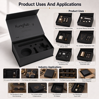 Boîtes cadeaux de luxe en carton rigide noir mat avec fermeture magnétique et insert en mousse EVA