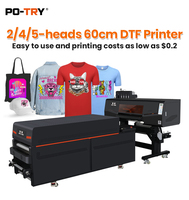 Imprimante DTF pour T-shirts PO-TRY New 5-Head I3200 60cm avec encre pigmentée, garantie 1 an, automatique