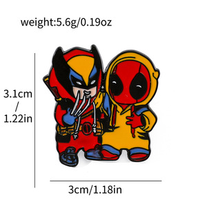 En gros, Broches et épingles de revers en alliage émaillé, motif personnage <span class=keywords><strong>Marvel</strong></span> Deadpool, super-héros de dessin animé, accessoires de mode en métal - Product Image 5