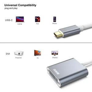 Адаптер BENFEI USB C на DVI, адаптер Type-C на DVI [совместим с 3/4 Thunderbolt] с iPhone 15 Pro/Max, MacBook Pro/Air 2023