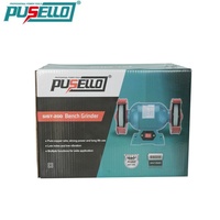 Meuleuse d'établi électrique multifonctionnelle PUSELLO 200MM 550W, outil professionnel industriel pour le bricolage, l'affûtage, l'élimination de la rouille et le meulage