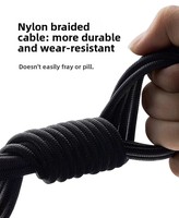 Câble réseau multimédia rond en nylon tressé TPE amplifié pour charge et données, Mini-USB, Micro-USB doré, pour téléphone