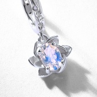 Boucles d'oreilles simples en pierre précieuse bleue lune, en argent 925, double couche, motif fleur d'été, pour femmes et filles, vente en gros