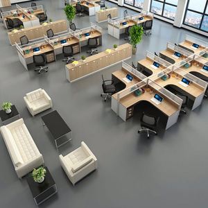 Modern 6-Seater Hot <b>Desk</b> Staff Table Office Work Station - Product Image 5