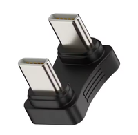Adaptor USB C 2 dalam 1 pria KE pria, adaptor tipe-c ke tipe-c bentuk U untuk ponsel Tablet