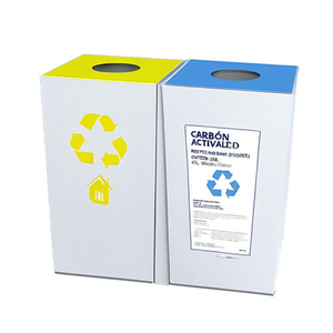 Contenitore per Rifiuti Quadrato Giallo 45 L, Bidone per Riciclaggio per Uso Interno ed Esterno - Product Image 2