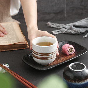 Taza de Té y Café de Porcelana de Lujo Estilo Japonés, Retro, Simple, para <span class=keywords><strong>Sushi</strong></span>, Hoteles, Uso Casual, Cerámica de Arcilla, Taza para Agua y Cocina - Product Image 3