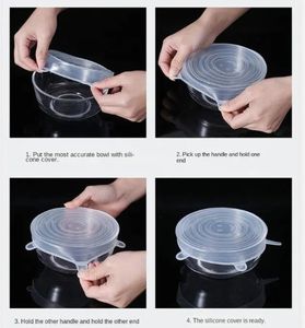 Lot de 6 couvercles en silicone multifonctionnels pour la conservation des aliments, vente en gros, offre spéciale - Product Image 2