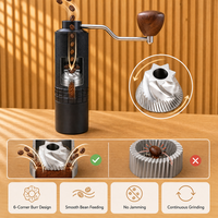 Moulin à café manuel efficace à broyage CNC 420 en acier de haute précision, sans blocage des grains, manivelle coudée, portable et réglable, directement de l'usine