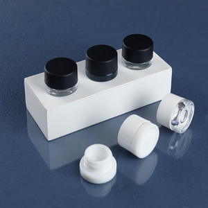 Vente en gros bouteille bon marché pot de cire en verre vide rond et carré cosmétique en plastique noir résistant aux enfants emballage de pot de sceau de miel en verre de 5g - Product Image 4