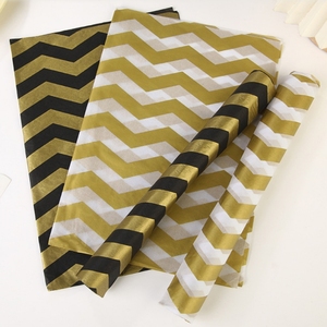 Gold Stamp Irregular Stripes Tissue <b>Paper</b> Double Side Metallized Gift Craft <b>Paper</b> 17gsm Offset Printing Compatible - Product Image 2