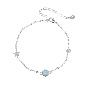 <span class=keywords><strong>Bracelet</strong></span> couleur argent or pour jeune fille, nouvelle collection de bijoux artisanaux, pierres d'opales, breloques en forme d'étoile, vente en gros, tendance - Product Image 4
