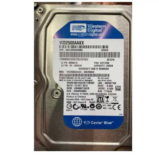 For WD2500AAKX 250GB SATA 3.5インチHDD Desktopブルーハードディスク7200 RPM 16MB Cache SATA 6.0ギガバイト/秒Internal Hard Drive Bare Drive