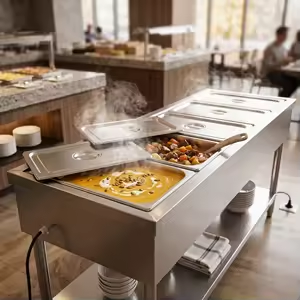 Scaldavivande Elettrico in Acciaio Inox con Fondo Piatto e Riscaldamento Elettrico per <span class=keywords><strong>Buffet</strong></span> e Ristoranti - Product Image 5