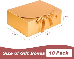 Scatole Regalo Dorate con Nastro in Cartoncino, Scatole per Bomboniere per Proposte alle Damigelle, Confezioni Regalo per Compleanni e Festività - Product Image 2