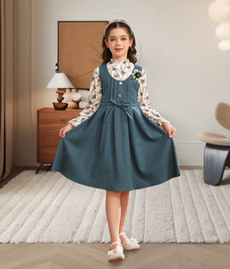 Haute qualité fille printemps automne robe en gros mode élégant enfants ensembles chaud à manches longues jupe deux pièces ensemble - Product Image 6
