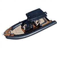 Bateau pneumatique chinois RIB de 7,6 m, yacht de croisière à coque rigide, bateau pneumatique Hypalon avec moteur hors-bord