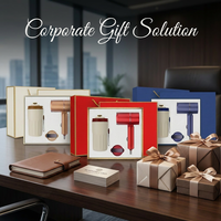 Coffret Cadeau d'Affaires de Luxe Personnalisé avec Logo : Bouteille Isotherme à Affichage Numérique Intelligent et Sèche-Cheveux Électrique 2-en-1 – Boîte Cadeau Souvenir Premium