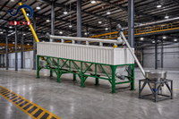 Silo horizontal de taille standard de conteneur de 20 pieds, silo de stockage de poudre carré de 30T 40T avec convoyeur à vis intégré