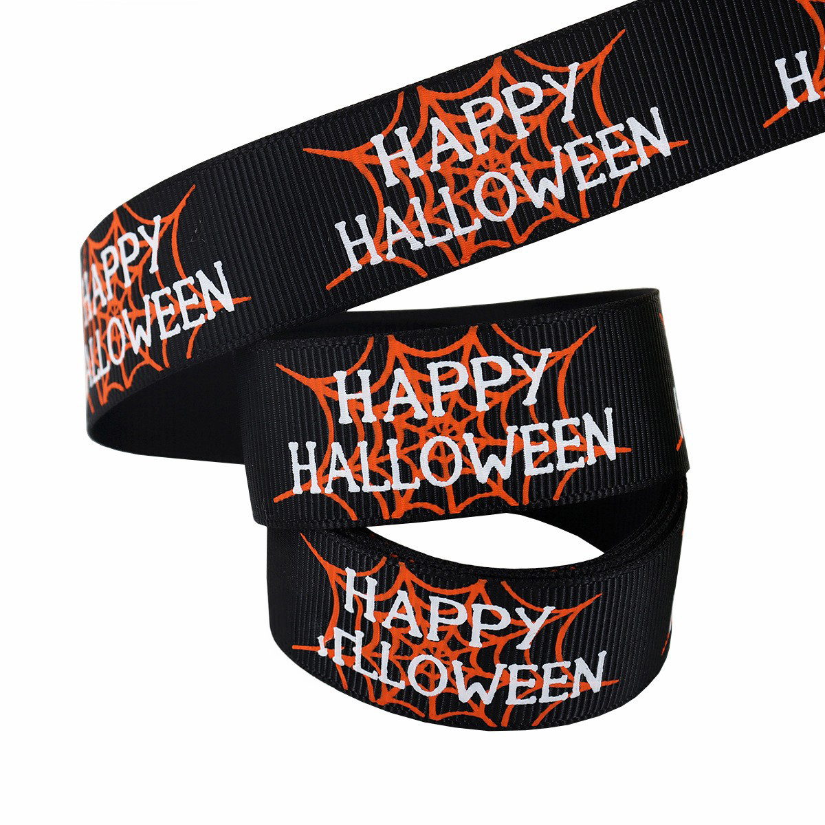 Feliz Halloween-Negro-2,2 cm*10 yardas