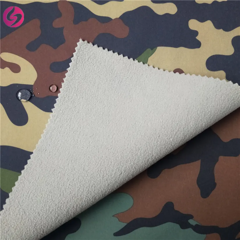 Polyester Waterproof Camouflage Printed 3 Layer Tpu Bonded Camo Softshell Fabric For Outdoor Clothes