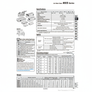 SMC Pneumatics Air Slide <b>Table</b> MXS16-100BS - Product Image 1