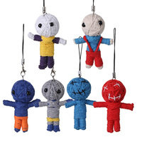 Porte-clés en peluche voodoo miniature personnalisé fait main, pas cher, en gros, cadeaux promotionnels pour festivals