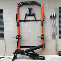 Rack de squat mural pliable avec barre multi-prise, salle de sport compacte tout-en-un pour usage domestique