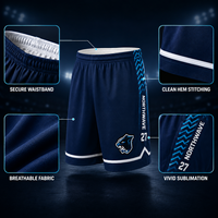Shorts de basket-ball personnalisés pour équipe, séchage rapide, respirants, en polyester sublimé, avec logo, nom et numéro, vente en gros