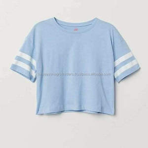 Camisetas recortadas de alta calidad para mujer con estampado personalizado de nuevo diseño, camisetas de moda para mujer con cuello redondo, proveedor directo de fábrica a granel - Product Image 5