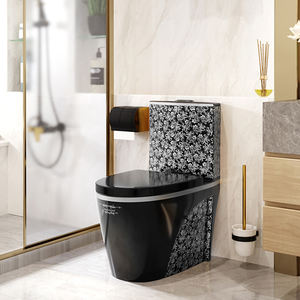 Toilettes en Toile <span class=keywords><strong>de</strong></span> céramique noire et <span class=keywords><strong>argent</strong></span>ée, vente directe <span class=keywords><strong>d</strong></span>'usine, toilettes en une pièce, Commode - Product Image 2