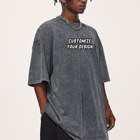 T-shirts Streetwear Homme Grande Taille Imprimés DTG 100% Coton Effet Vieilli Délavé Acide Manches Courtes Motif Léopard Personnalisé