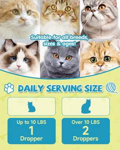 Complément alimentaire en gouttes de L-Lysine pour chats, soutien immunitaire, Lysine pour les problèmes respiratoires félines, éternuements, nez qui coule, soutien oculaire - Product Image 3