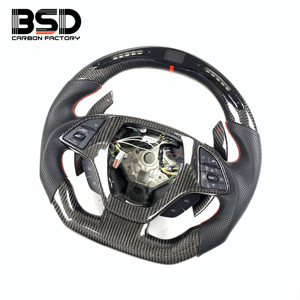 Volant en cuir perforé noir avec LED et fibre de carbone pour <span class=keywords><strong>Chevrolet</strong></span> <span class=keywords><strong>Camaro</strong></span> <span class=keywords><strong>ZL1</strong></span> 1LE SS 2SS Coupé et Corvette C7 2016-2023 - Product Image 2