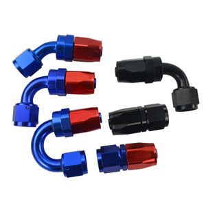 Conectores de Línea de Combustible AN8 Metálicos Azules, Rojos y Negros para Autos Modificados - Product Image 1
