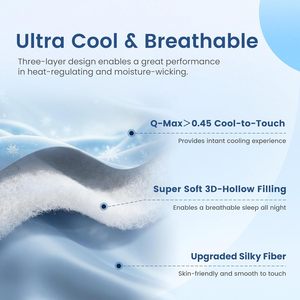 Manta Refrigerante para Personas Calurosas y con <span class=keywords><strong>Sudores</strong></span> Nocturnos, Ropa de Cama Ligera de Doble Cara para Verano, Transpirable para Todas las Estaciones, Color Blanco Ártico - Product Image 6