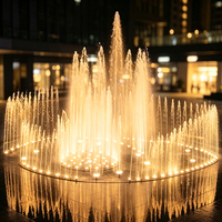 Fuente Musical Comercial Water Faery con Múltiples Boquillas, Iluminación LED Multicolor, Acero Inoxidable para Espectáculos Nocturnos al Aire Libre
