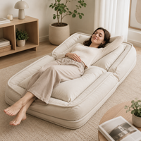 Canapé-lit pliable moderne et pratique pour salon et chambre, petit canapé-lit compressé, inclinable et réglable en tissu, pour une détente optimale