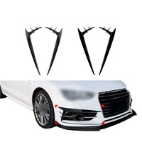 Autocollants en vinyle pour grille d'aération avant en ABS noir brillant et motif carbone, compatibles avec Audi A7 S7 2015 à 2018