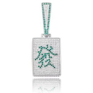 Popular chino Hiphop moda Iced Out Mahjong <span class=keywords><strong>Fa</strong></span> colgante collar elegante Hiphop accesorio - Product Image 2